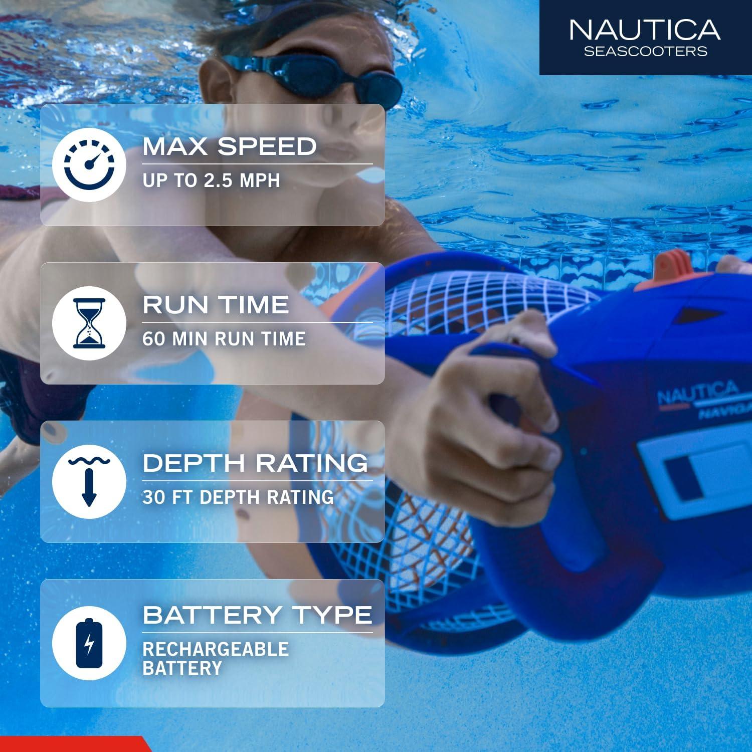 imageNautica Navigator and Skipper Underwater Seascooters Designed for Younger Recreational Divers and SnorkelersNavigator