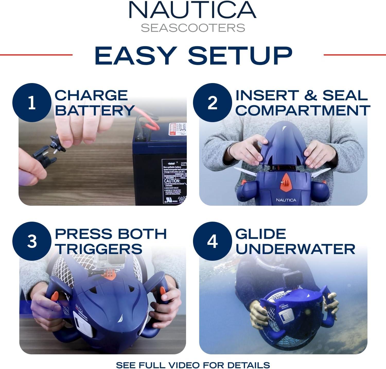 imageNautica Navigator and Skipper Underwater Seascooters Designed for Younger Recreational Divers and SnorkelersNavigator