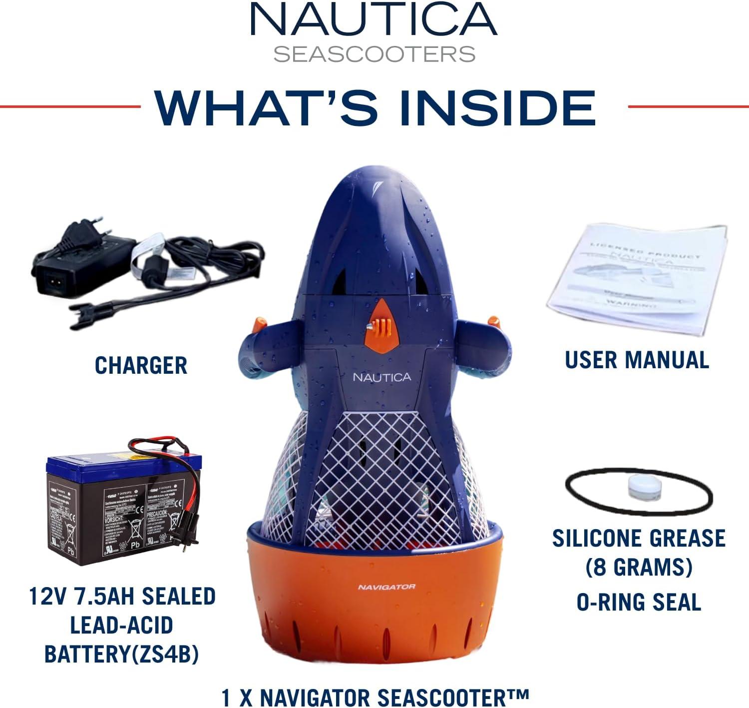 imageNautica Navigator and Skipper Underwater Seascooters Designed for Younger Recreational Divers and SnorkelersNavigator