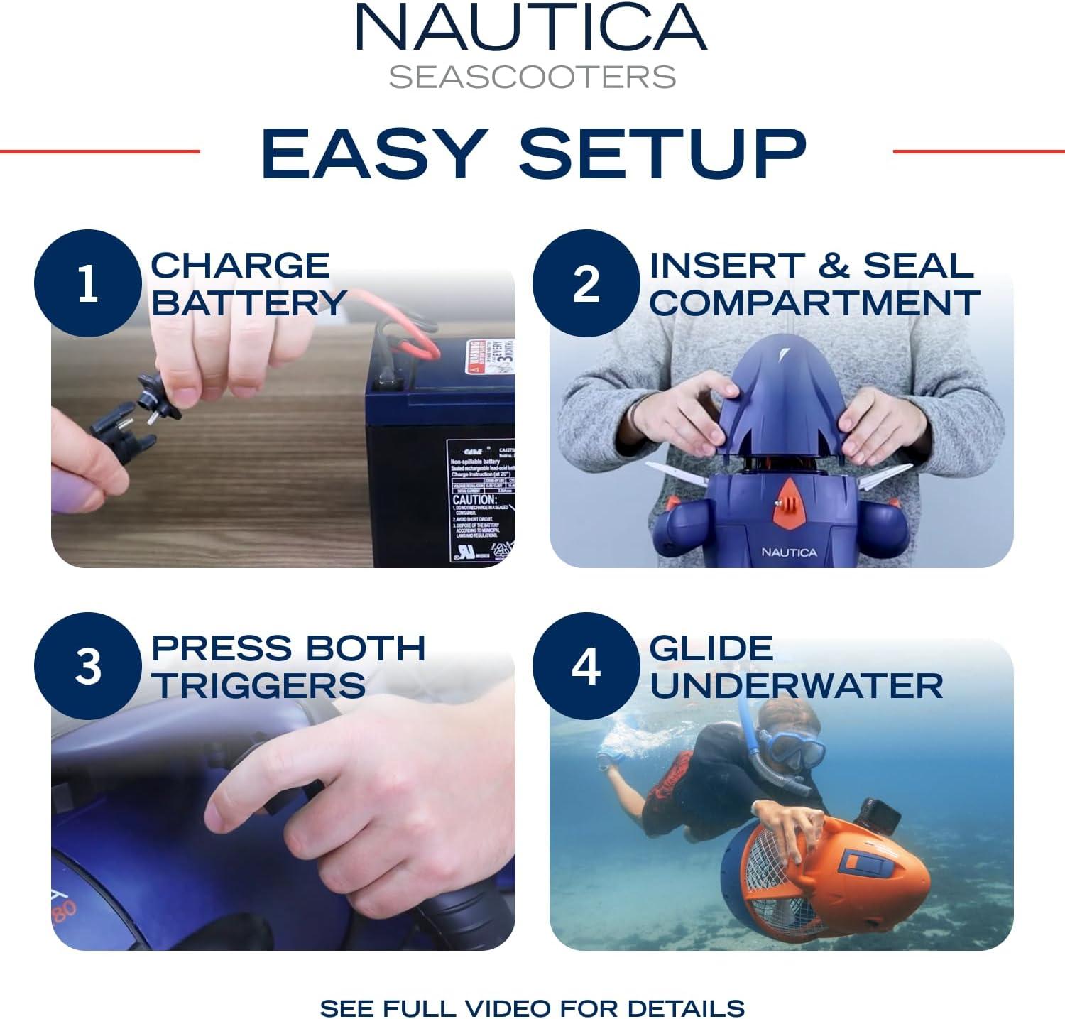 imageNautica Navigator and Skipper Underwater Seascooters Designed for Younger Recreational Divers and SnorkelersSkipper
