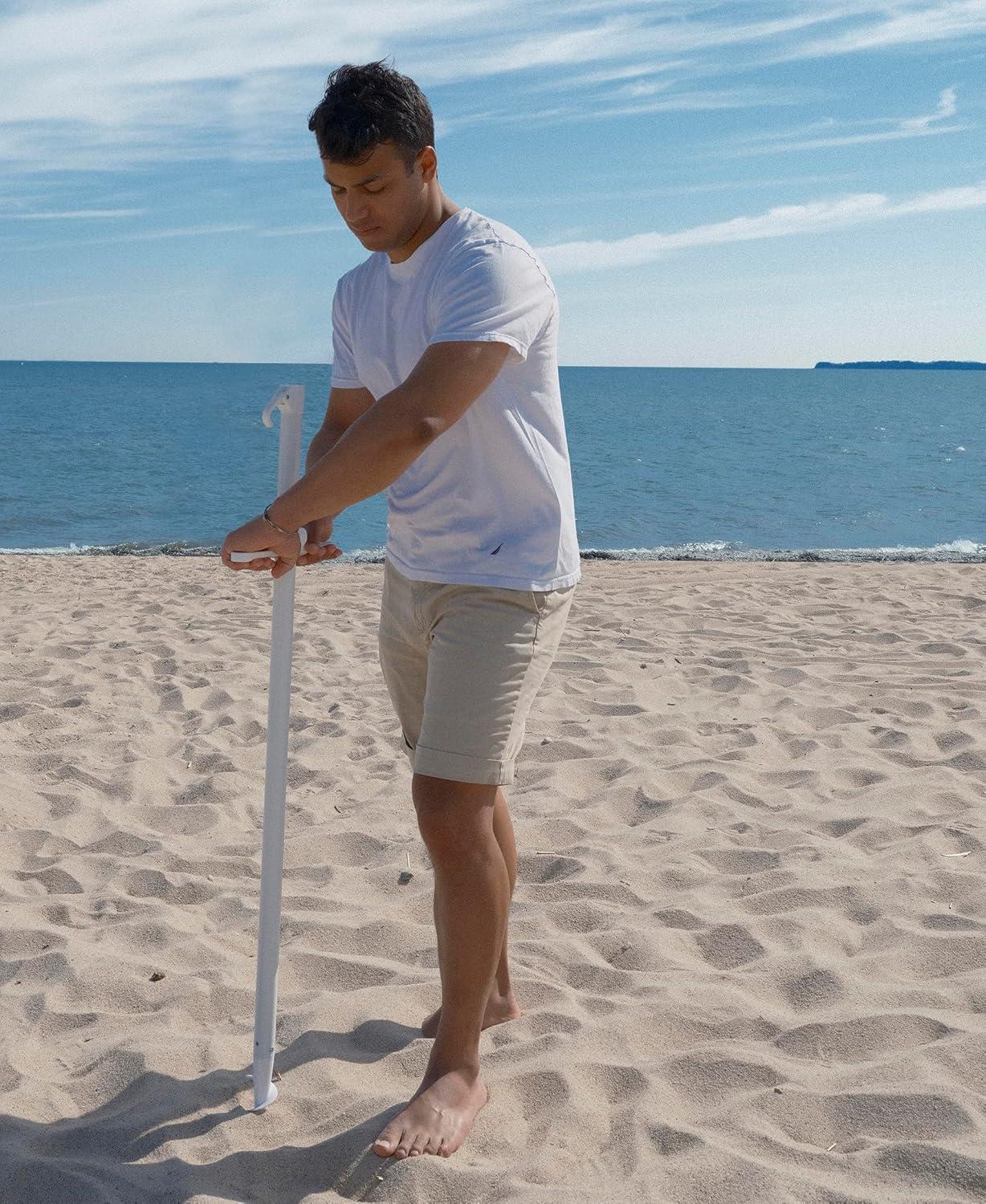 imageNautica Beach Umbrella 7 Ft Heavy Duty Portable Beach Umbrellas for Sand amp Sun UPF 50 Protection Wind amp Sand Anchor for Strong Stability Large Vented Umbrella for Beach 2Way Tilt SystemOrange Sunset