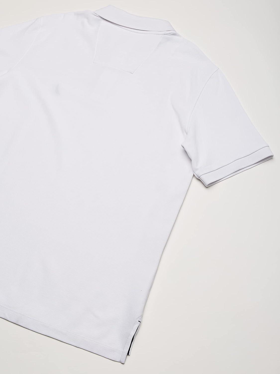 imageNautica Mens Big and Tall Classic Fit Short Sleeve Solid Performance Deck Polo ShirtBright White