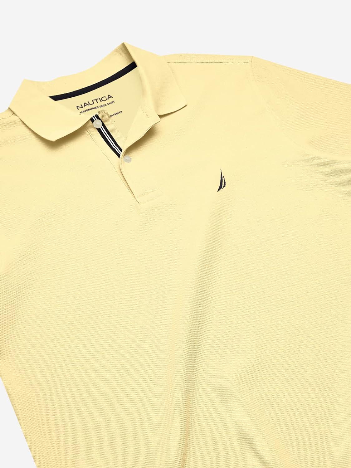 imageNautica Mens Big and Tall Classic Fit Short Sleeve Solid Performance Deck Polo ShirtCorn