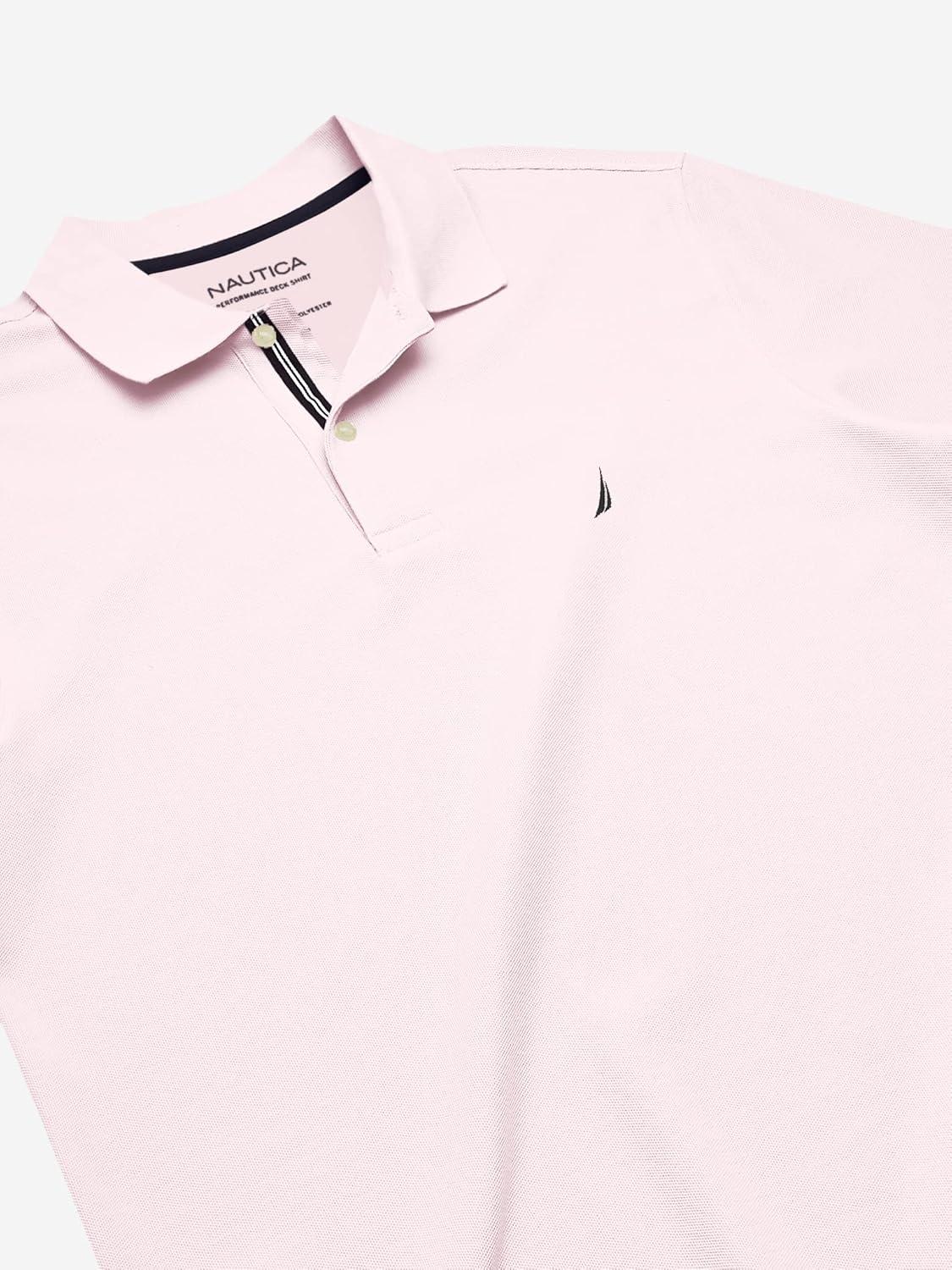 imageNautica Mens Big and Tall Classic Fit Short Sleeve Solid Performance Deck Polo ShirtCradle Pink