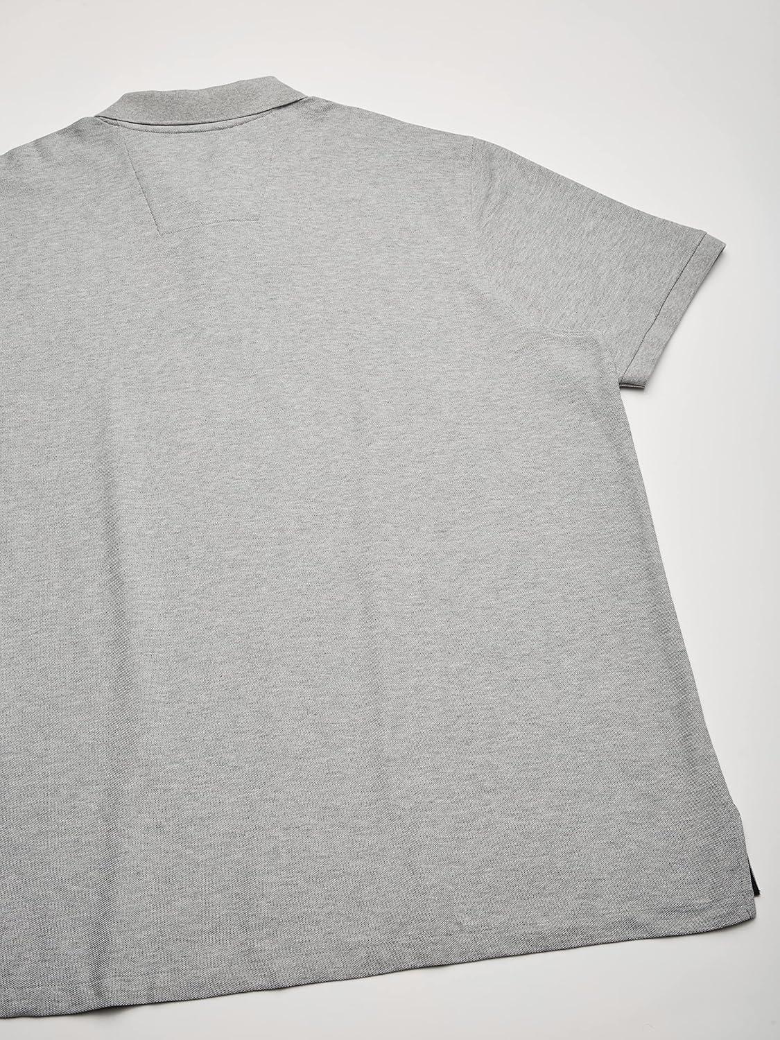 imageNautica Mens Big and Tall Classic Fit Short Sleeve Solid Performance Deck Polo ShirtGrey Heather