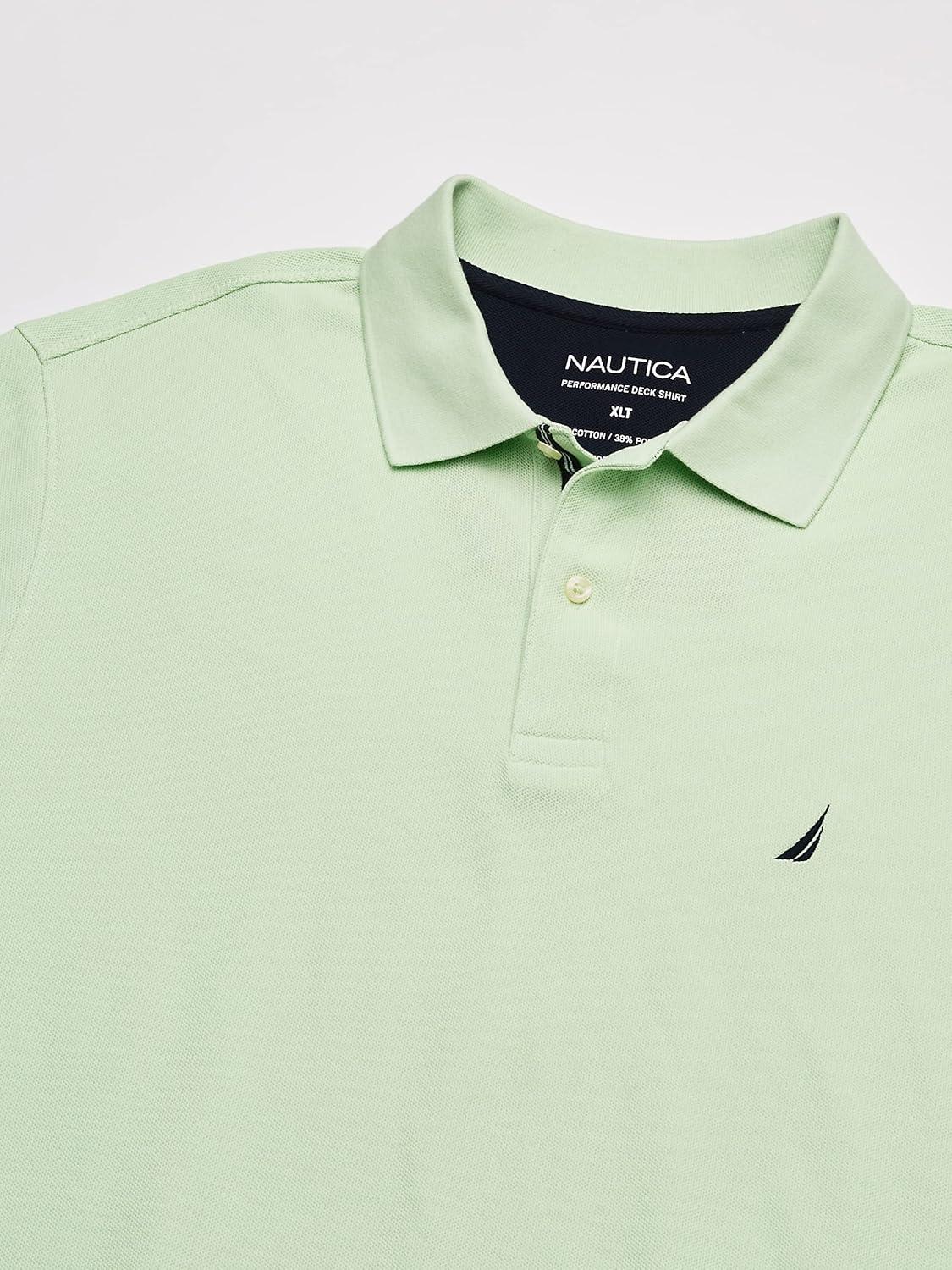 imageNautica Mens Big and Tall Classic Fit Short Sleeve Solid Performance Deck Polo ShirtPatinagren