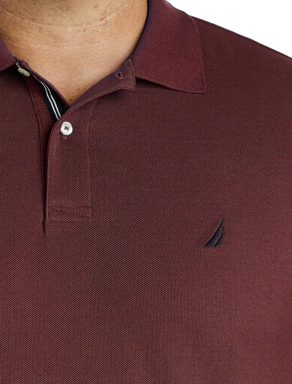 imageNautica Mens Big and Tall Classic Fit Short Sleeve Solid Performance Deck Polo ShirtRoyal Burgundy