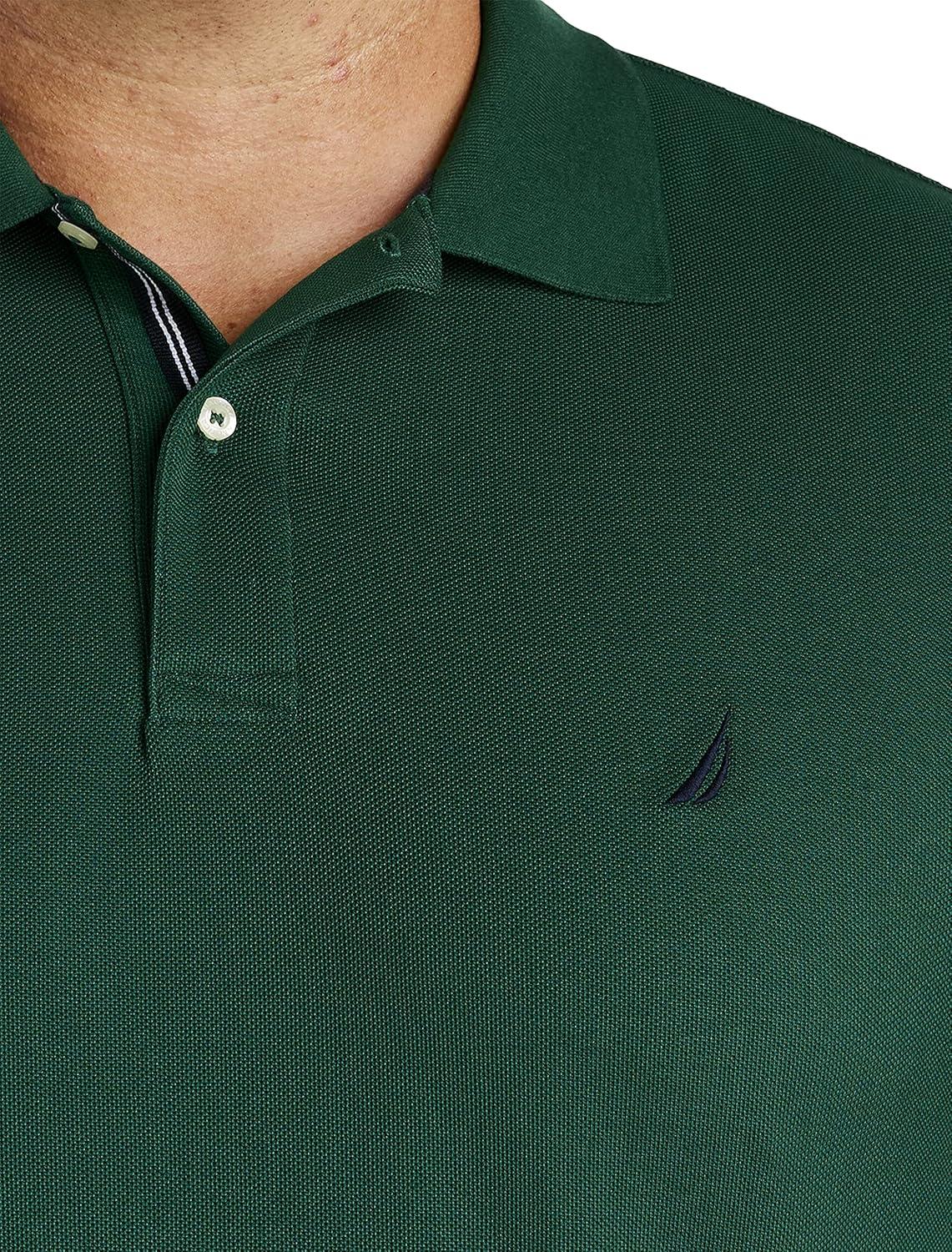 imageNautica Mens Big and Tall Classic Fit Short Sleeve Solid Performance Deck Polo ShirtTidal Green