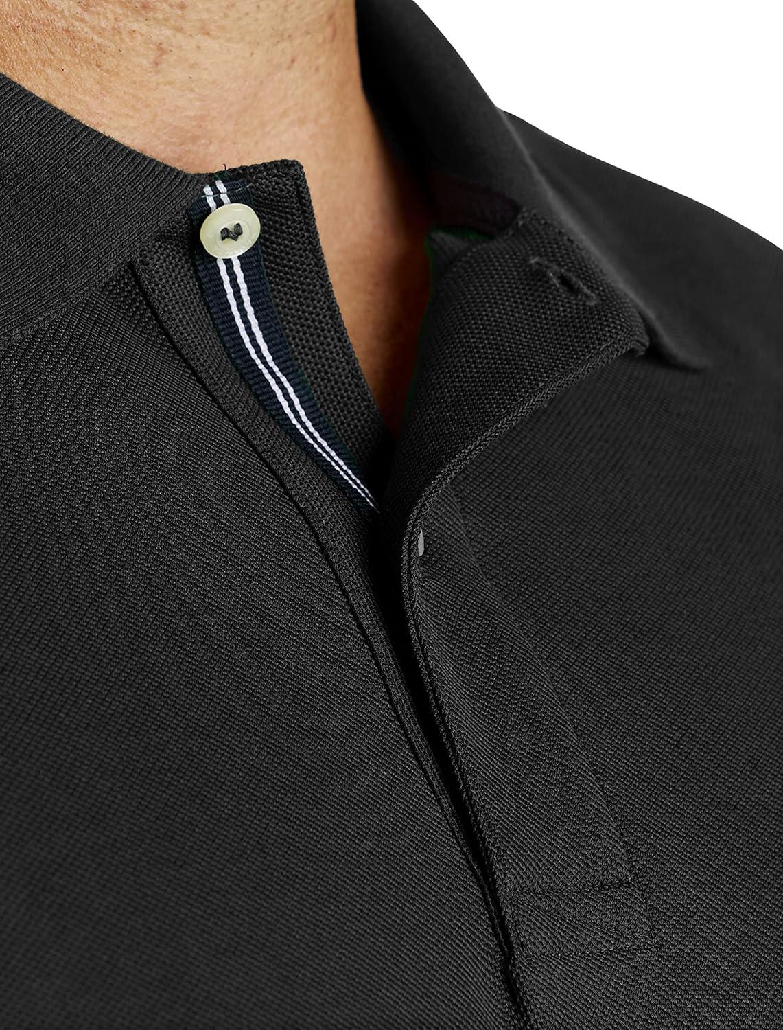 imageNautica Mens Big and Tall Classic Fit Short Sleeve Solid Performance Deck Polo ShirtTrue Black