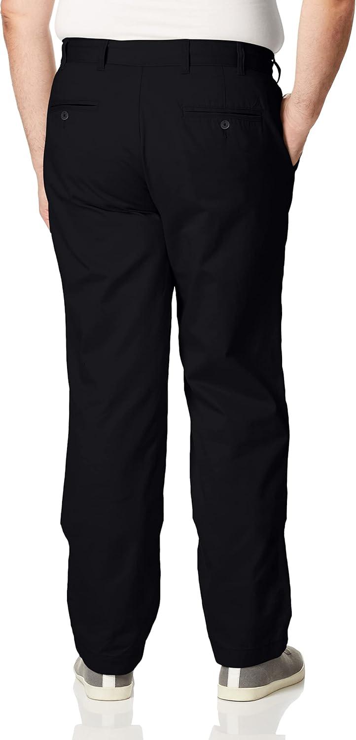 imageNautica Mens Big and Tall Twill FlatFront PantTrue Black