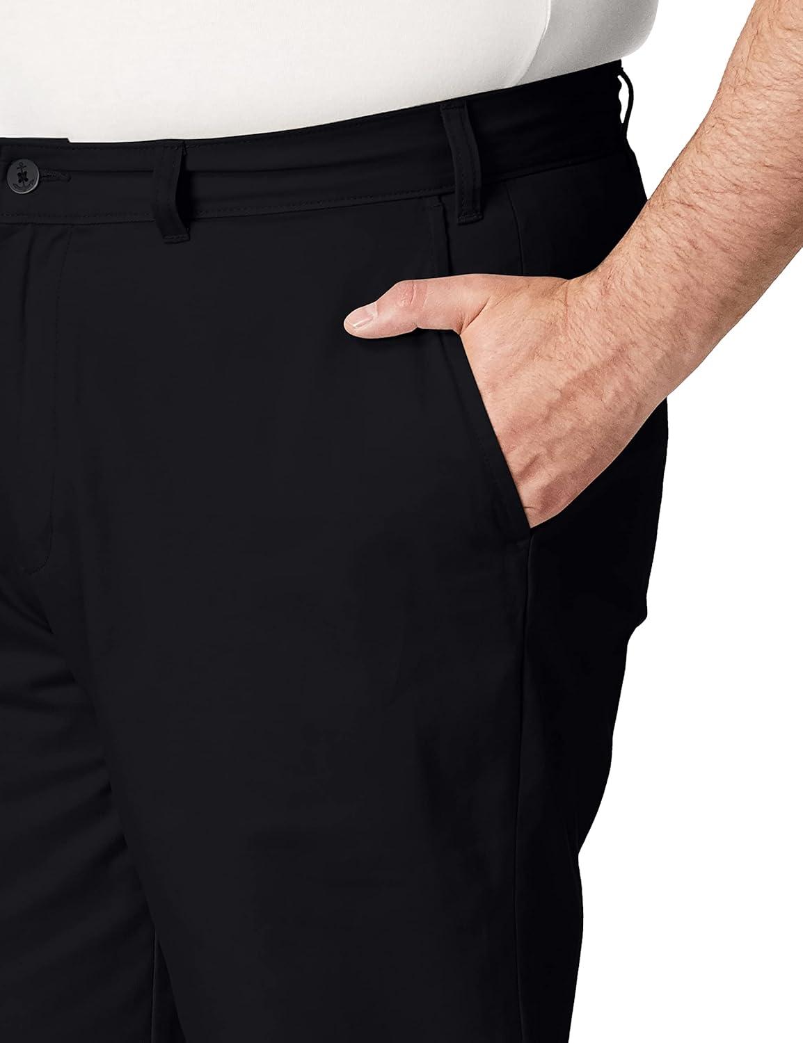 imageNautica Mens Big and Tall Twill FlatFront PantTrue Black
