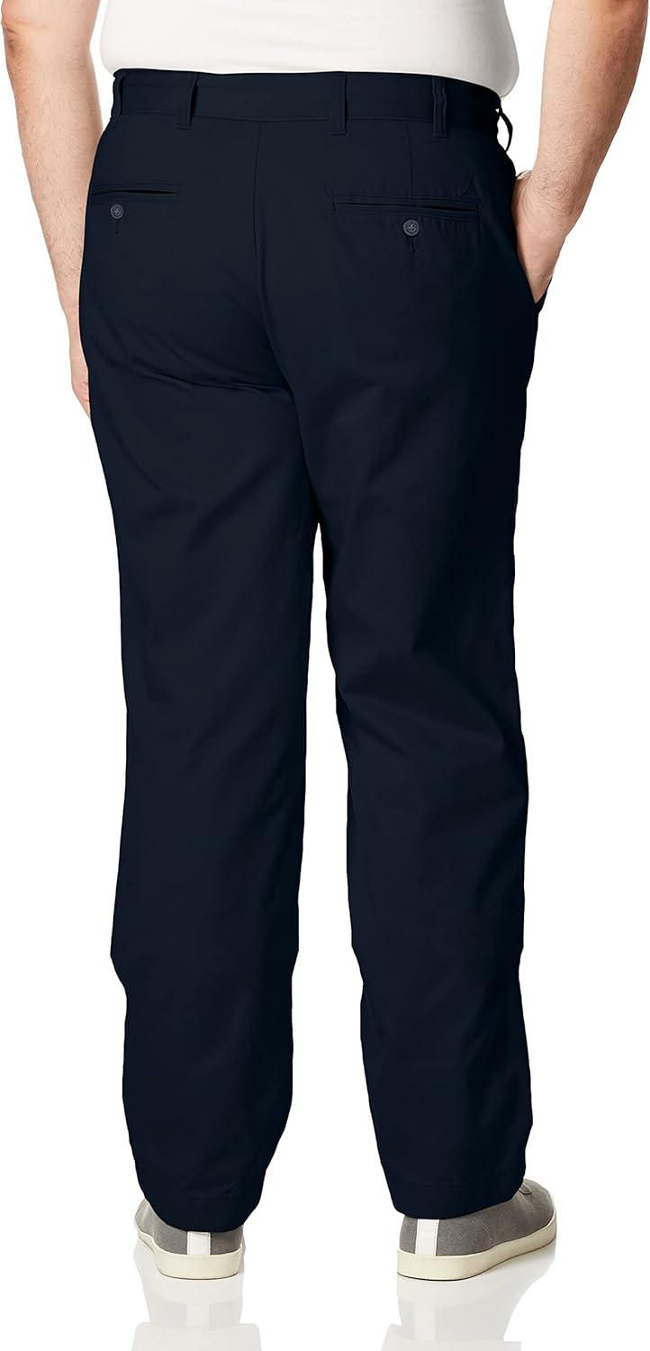 imageNautica Mens Big and Tall Twill FlatFront PantTrue Navy D83050