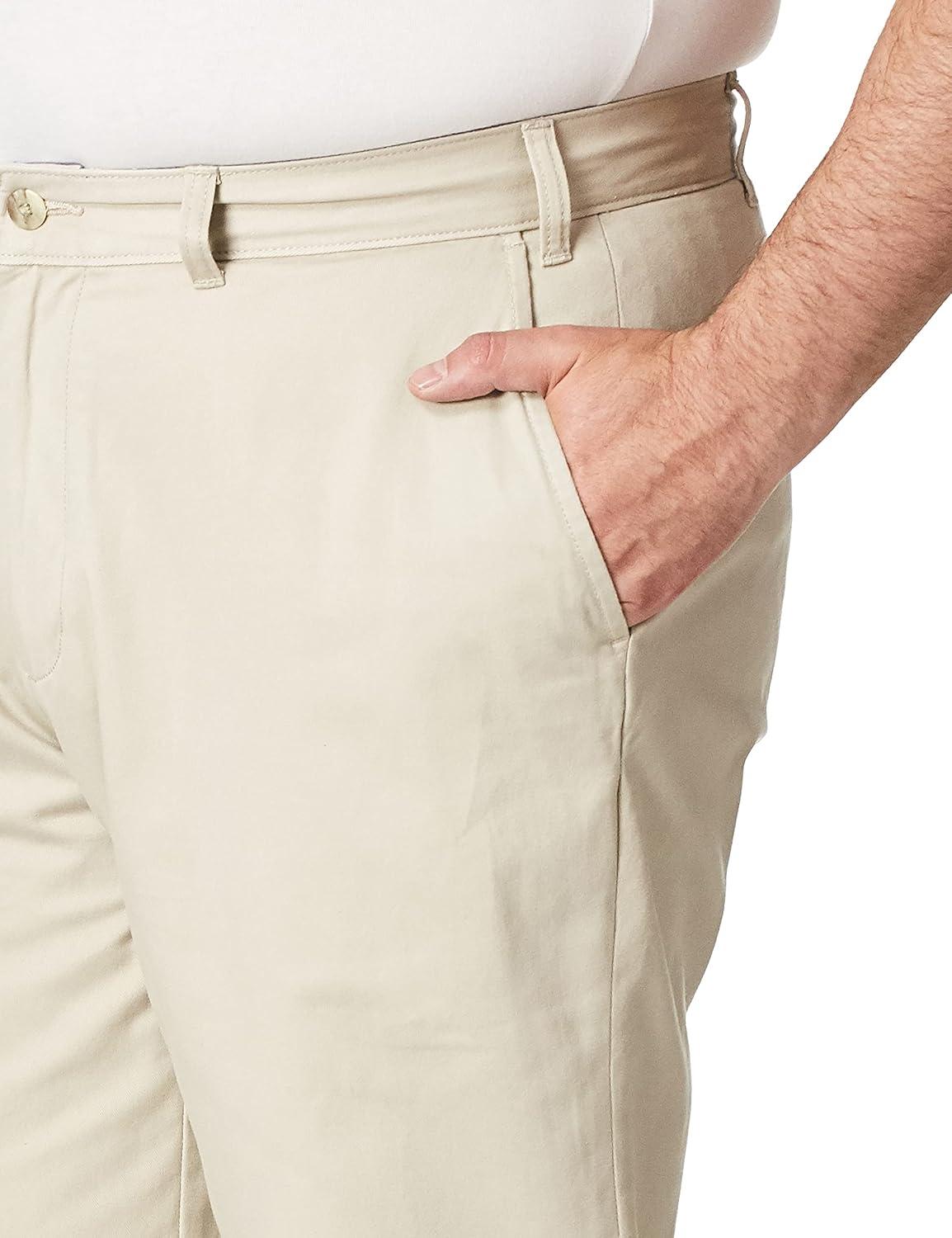 imageNautica Mens Big and Tall Twill FlatFront PantTrue Stone