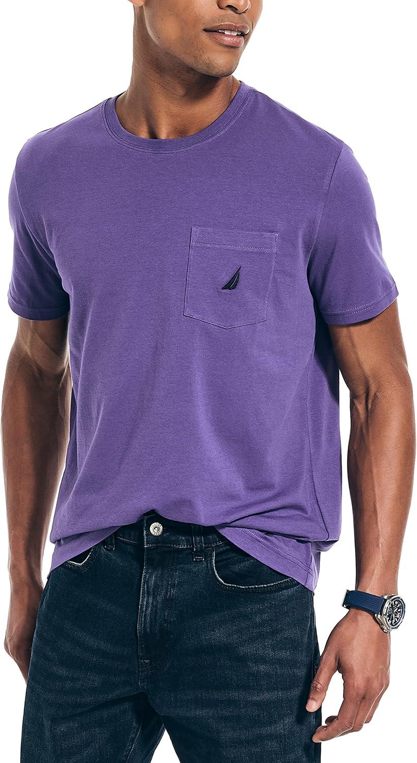 imageNautica Mens Classic Fit Pocket TShirtNeptune Purple