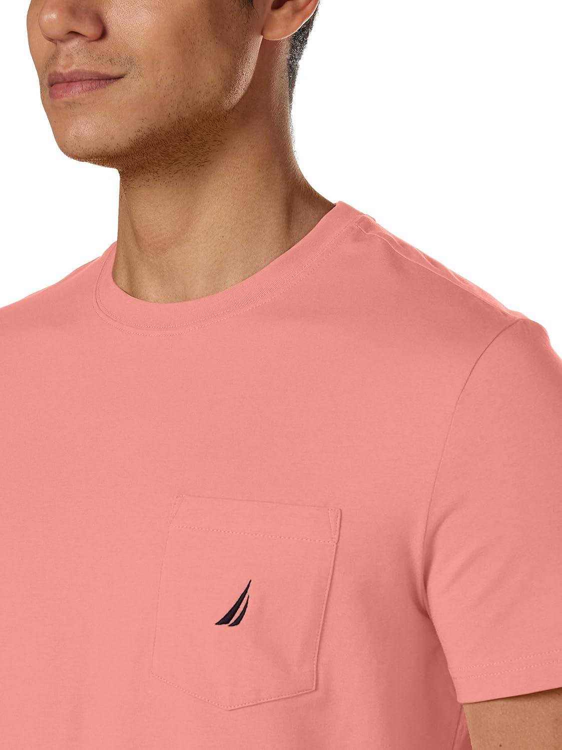 imageNautica Mens Classic Fit Pocket TShirtPale Coral