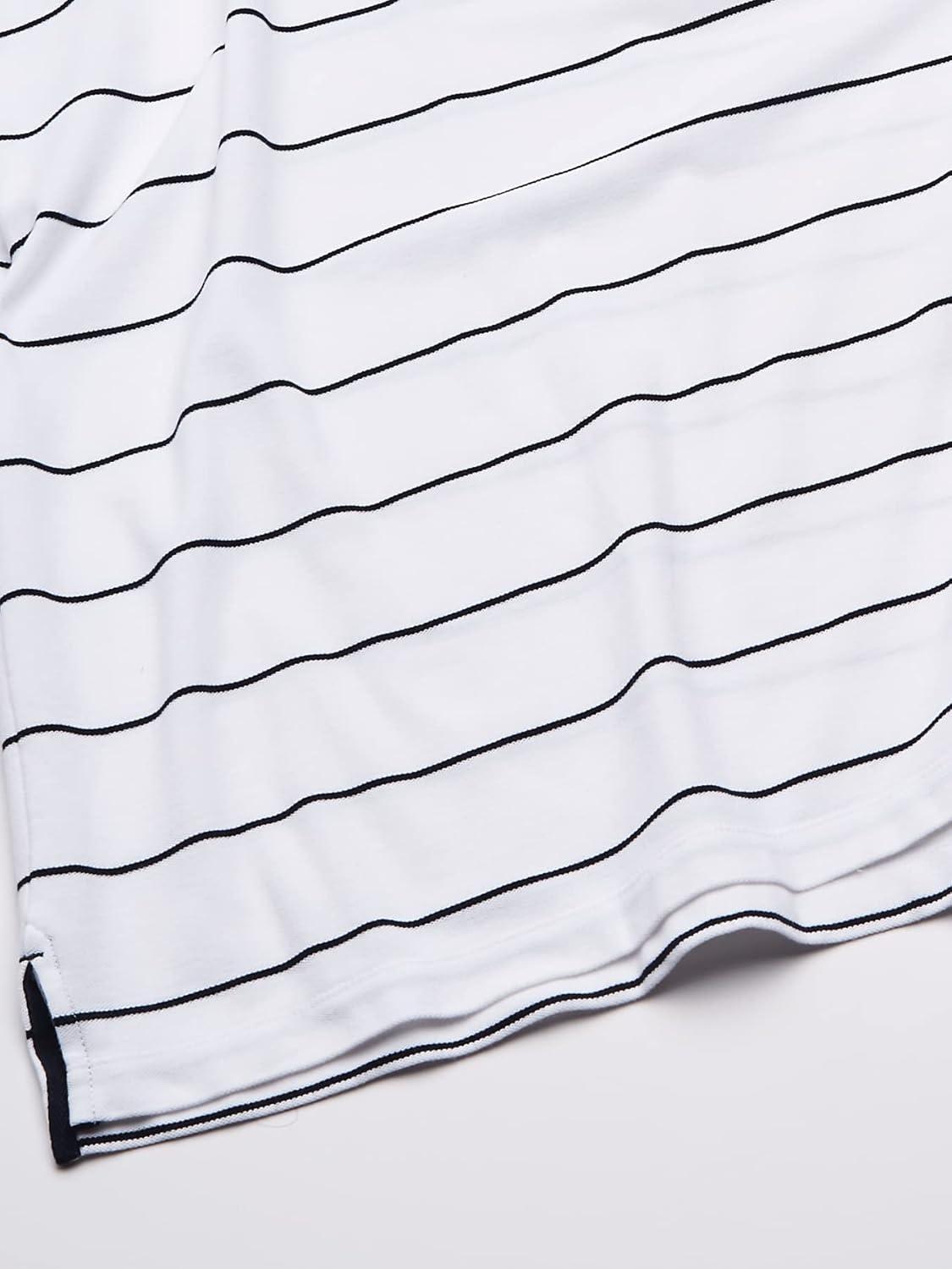imageNautica Mens Classic Short Sleeve Striped Polo ShirtBright White