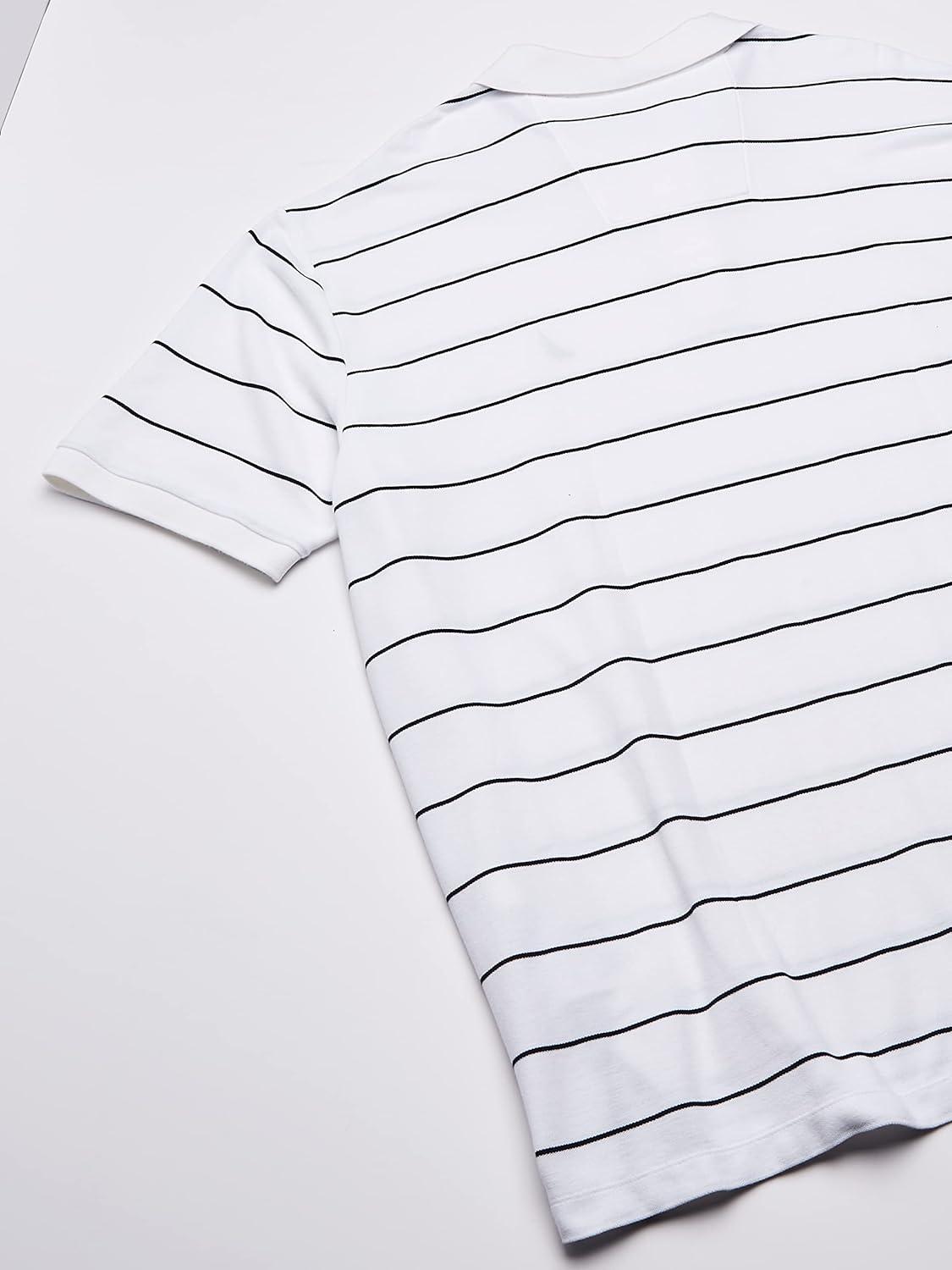 imageNautica Mens Classic Short Sleeve Striped Polo ShirtBright White