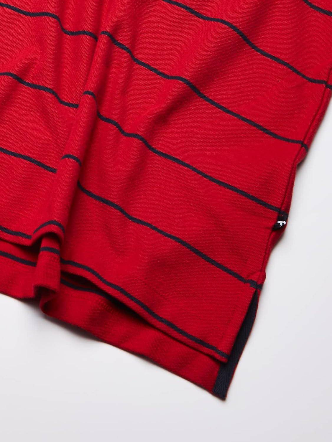 imageNautica Mens Classic Short Sleeve Striped Polo ShirtNautica Red