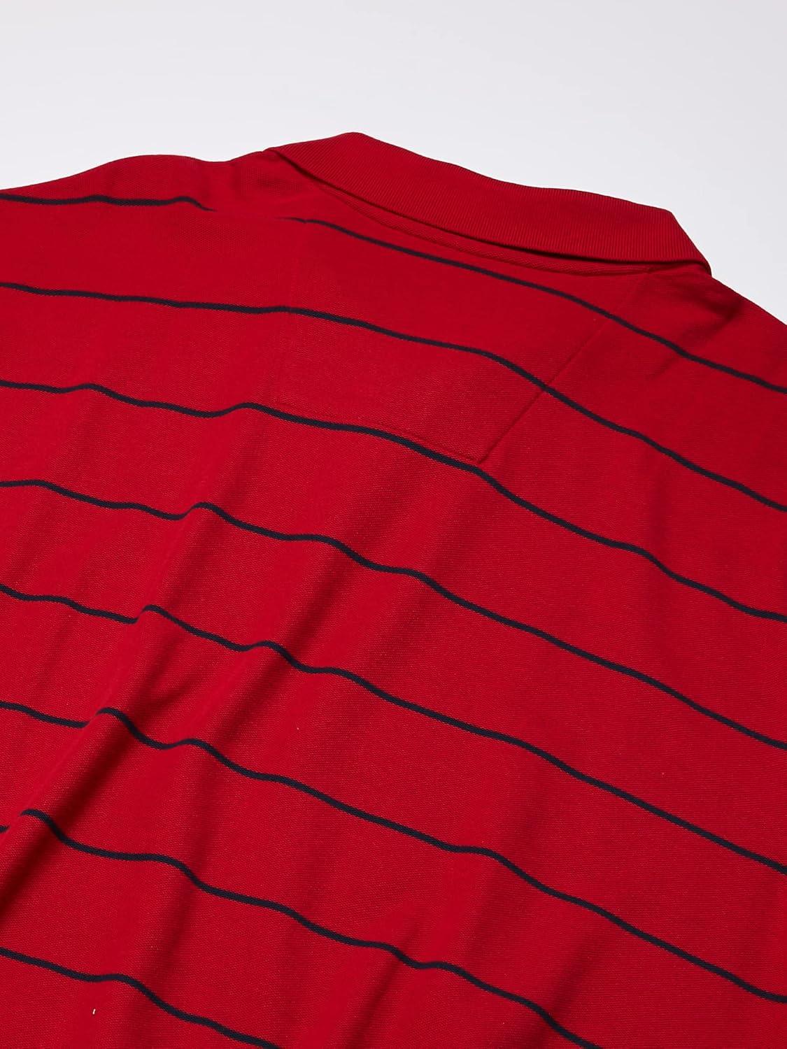 imageNautica Mens Classic Short Sleeve Striped Polo ShirtNautica Red