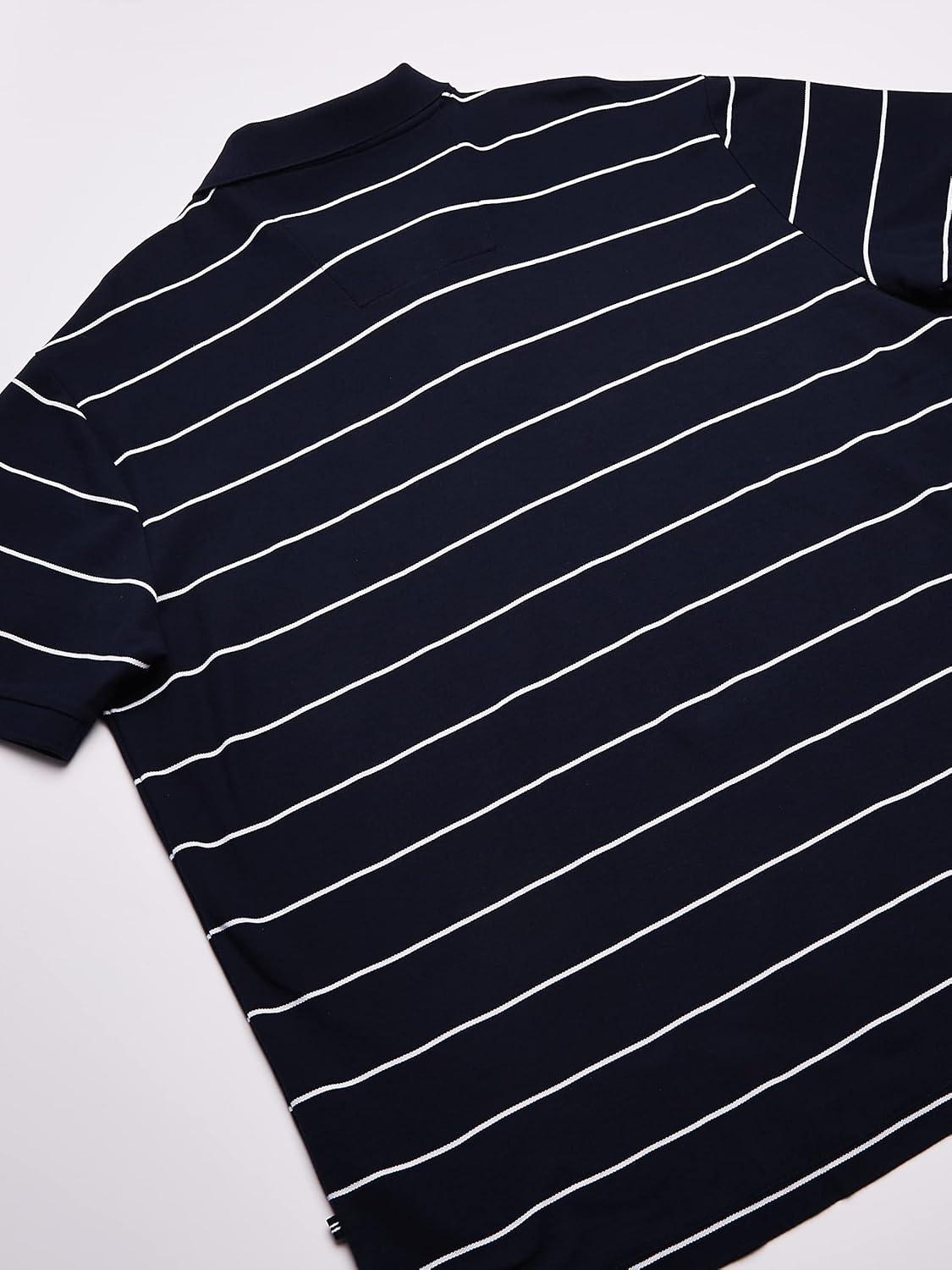 imageNautica Mens Classic Short Sleeve Striped Polo ShirtNavy