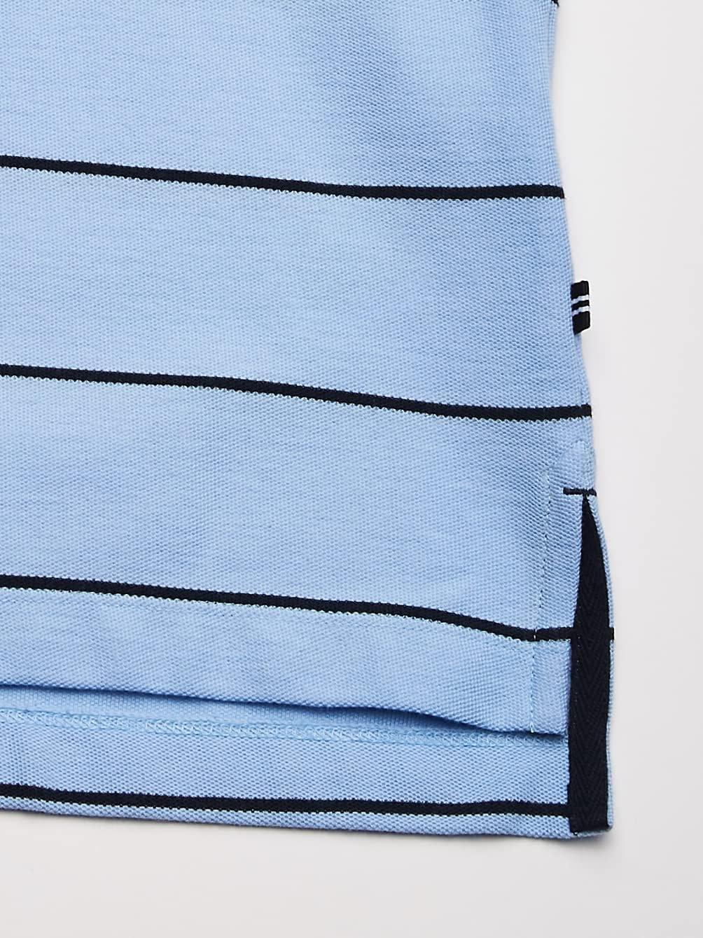 imageNautica Mens Classic Short Sleeve Striped Polo ShirtNoon Blue