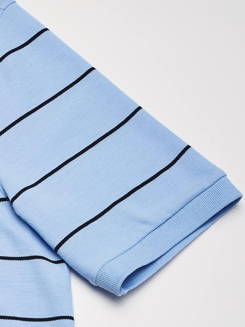 imageNautica Mens Classic Short Sleeve Striped Polo ShirtNoon Blue