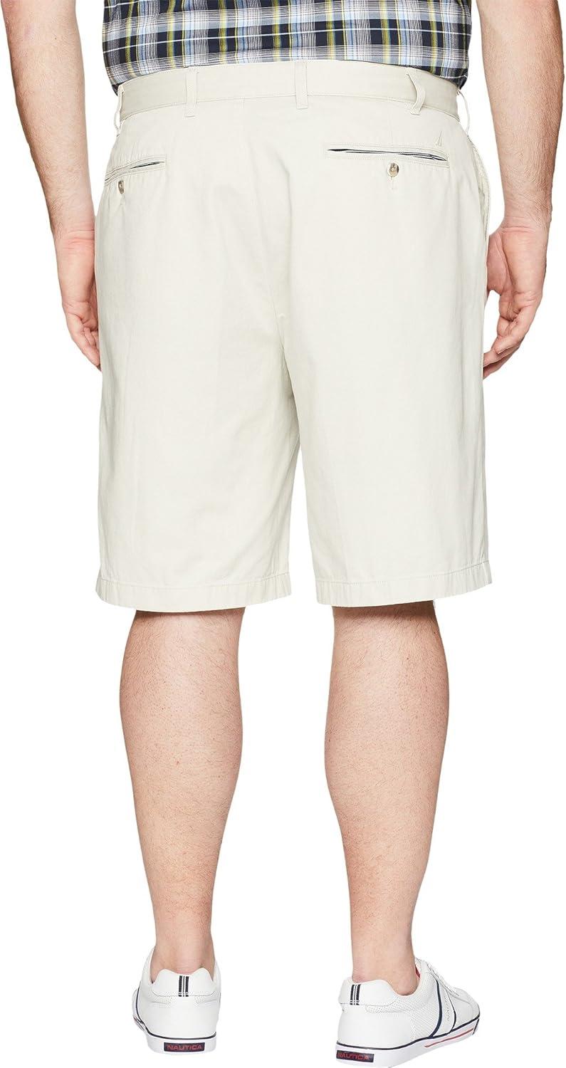 imageNautica Mens Cotton Twill Flat Front Chino ShortNautica Stone