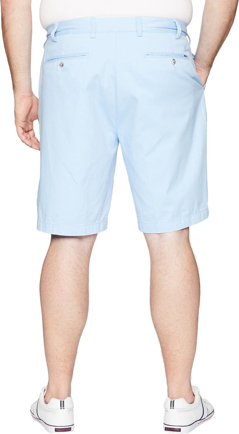 imageNautica Mens Cotton Twill Flat Front Chino ShortNoon Blue