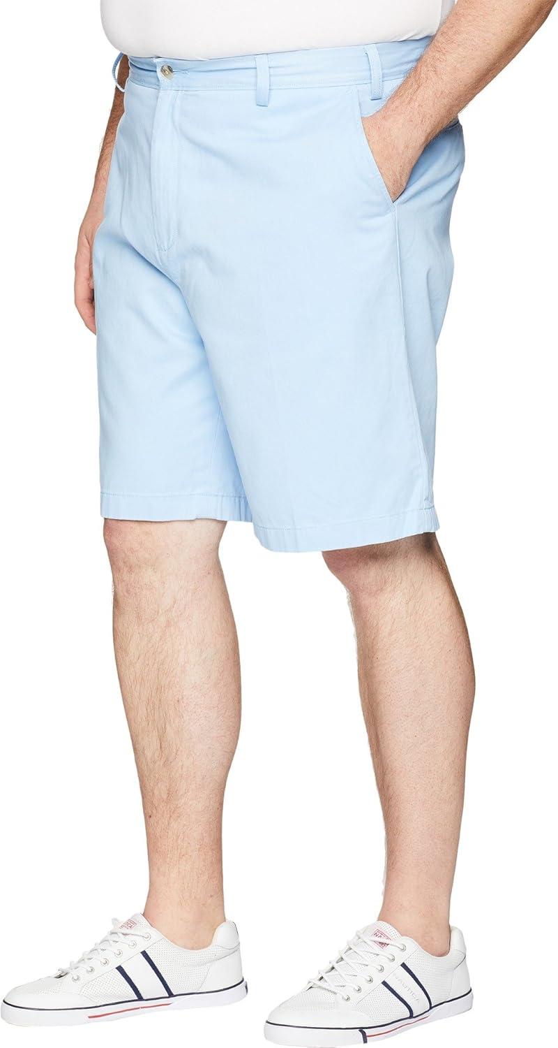 imageNautica Mens Cotton Twill Flat Front Chino ShortNoon Blue