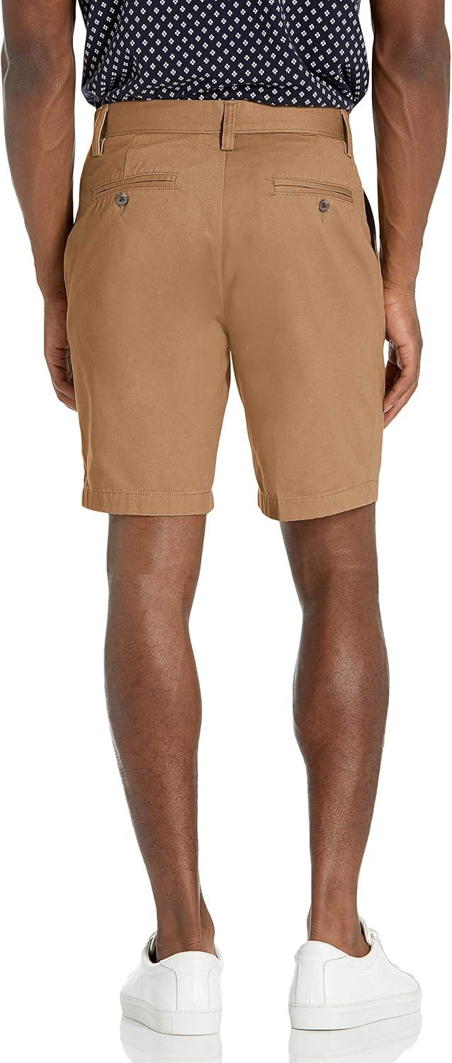 imageNautica Mens Cotton Twill Flat Front Chino ShortOyster Brown