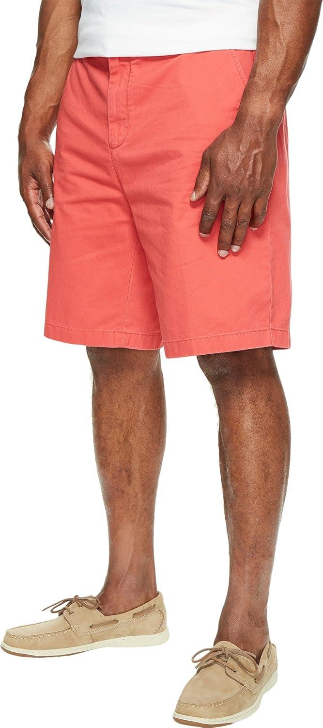 imageNautica Mens Cotton Twill Flat Front Chino ShortSailor Red
