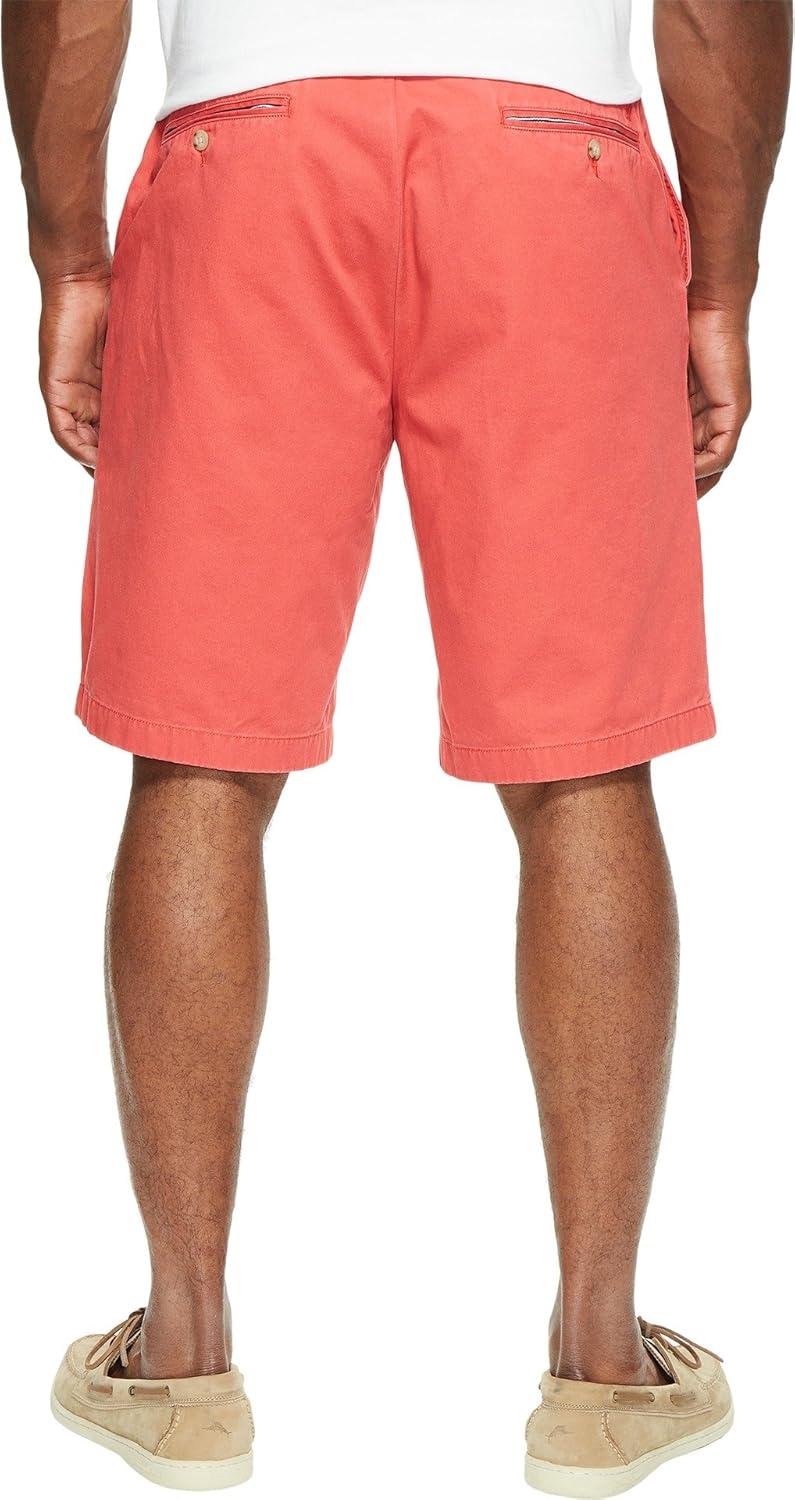 imageNautica Mens Cotton Twill Flat Front Chino ShortSailor Red