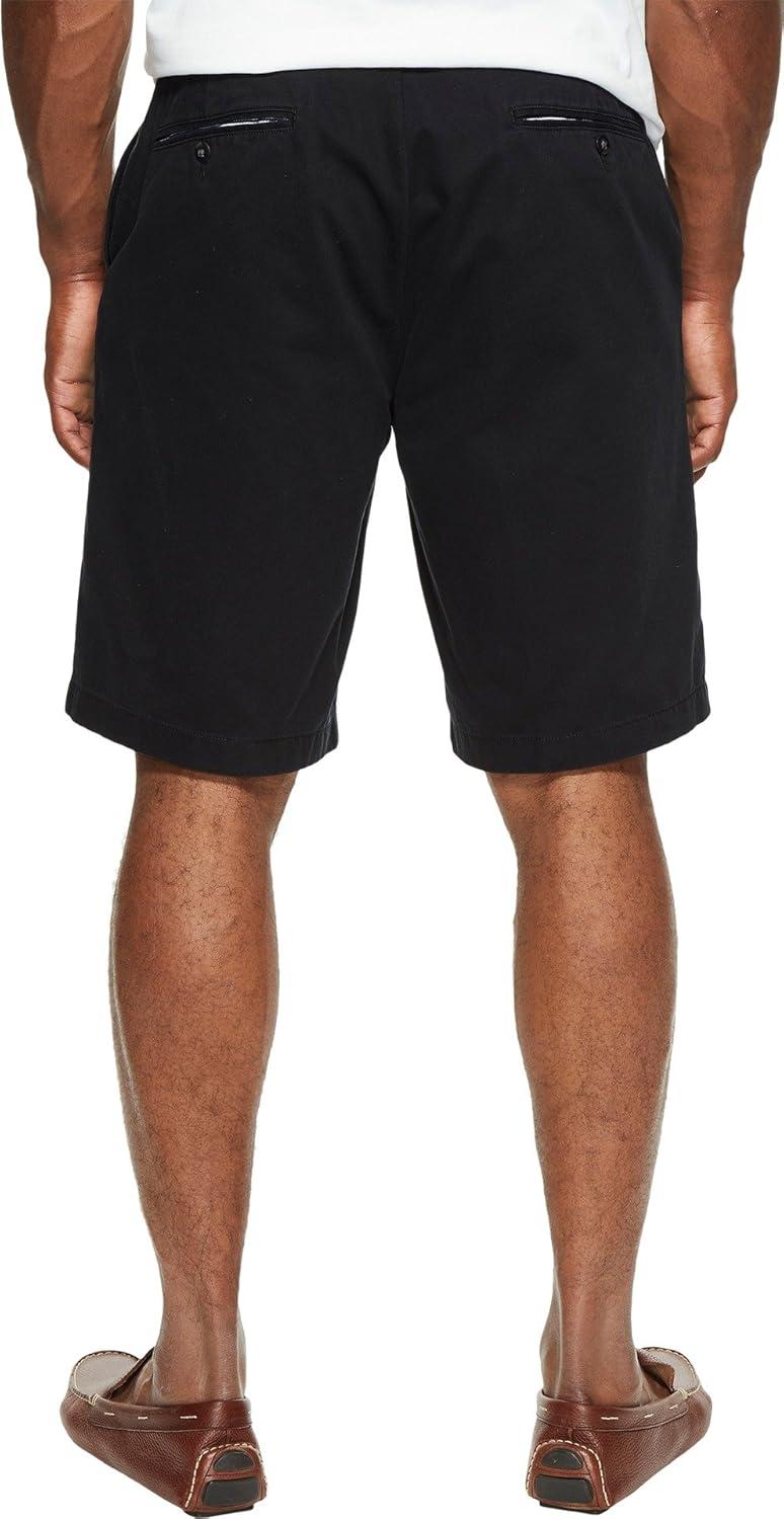 imageNautica Mens Cotton Twill Flat Front Chino ShortTrue Black