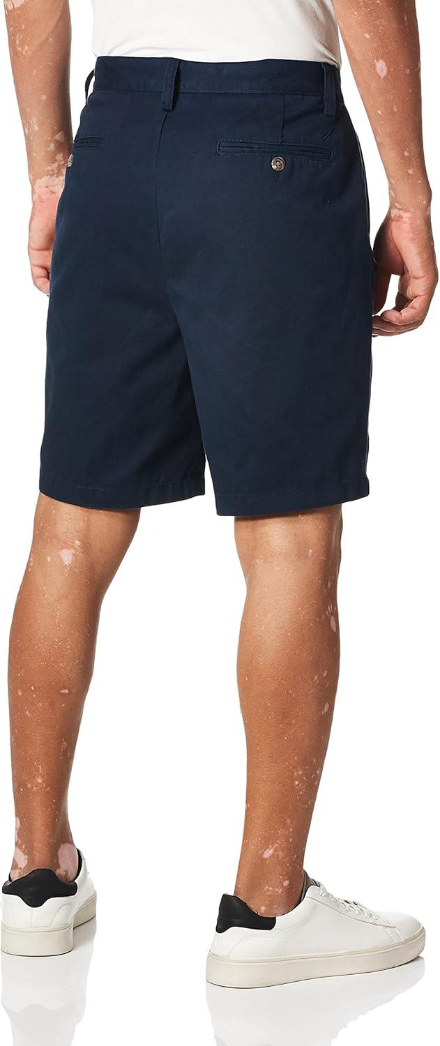imageNautica Mens Cotton Twill Flat Front Chino ShortTrue Navy