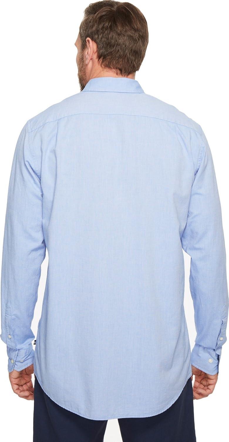imageNautica Mens Long Sleeve Button Down Solid Oxford ShirtFrench Blue