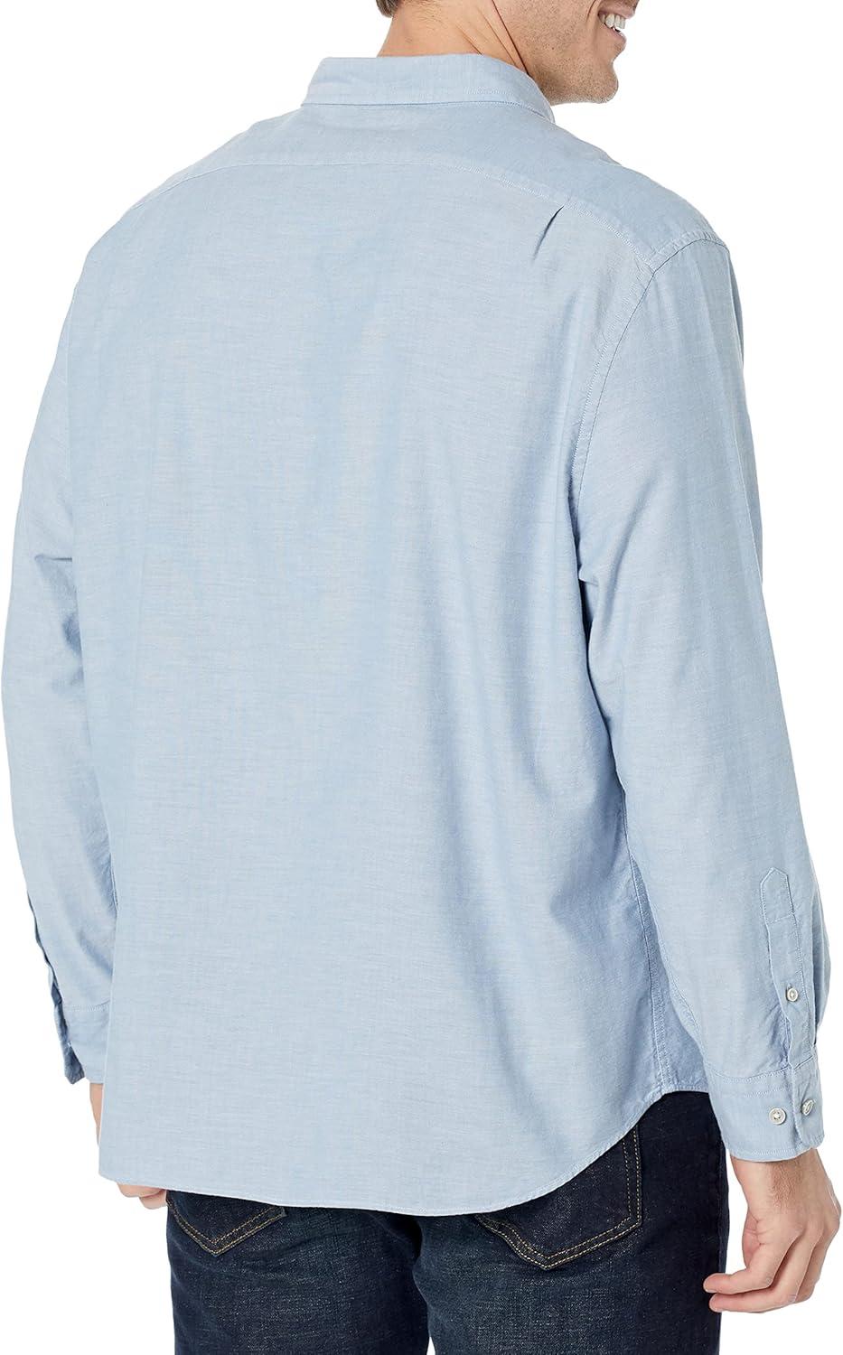 imageNautica Mens Long Sleeve Button Down Solid Oxford ShirtPetrol