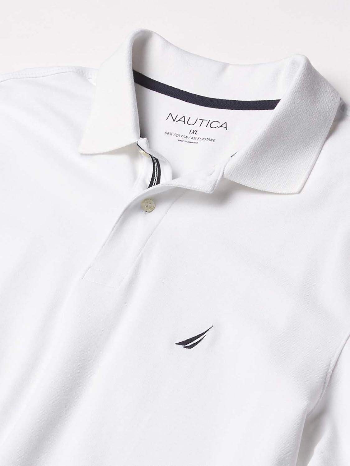 imageNautica Mens Nautica Mens Big amp Tall Stretch Pique PoloBright White
