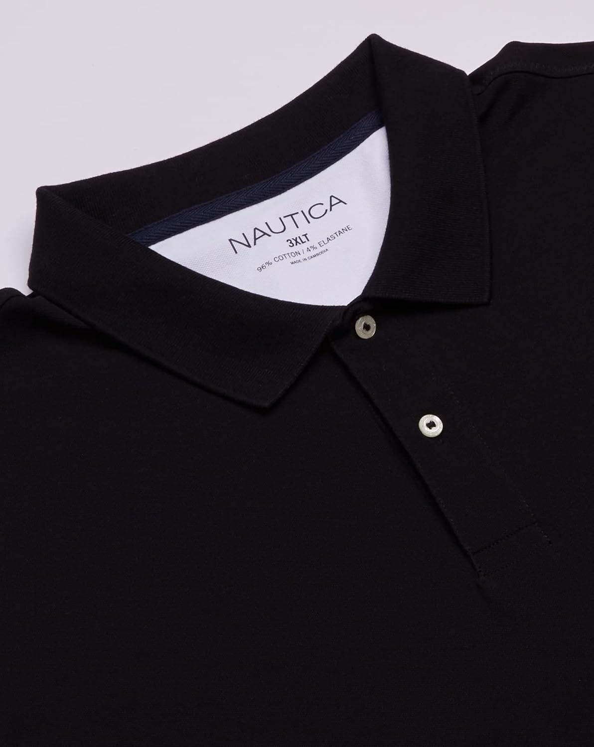 imageNautica Mens Nautica Mens Big amp Tall Stretch Pique PoloTrue Black
