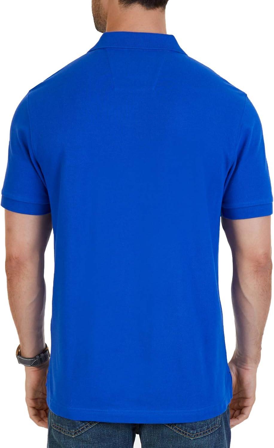 imageNautica mens Short Sleeve Stretch Solid Deck Polo ShirtBright Cobalt