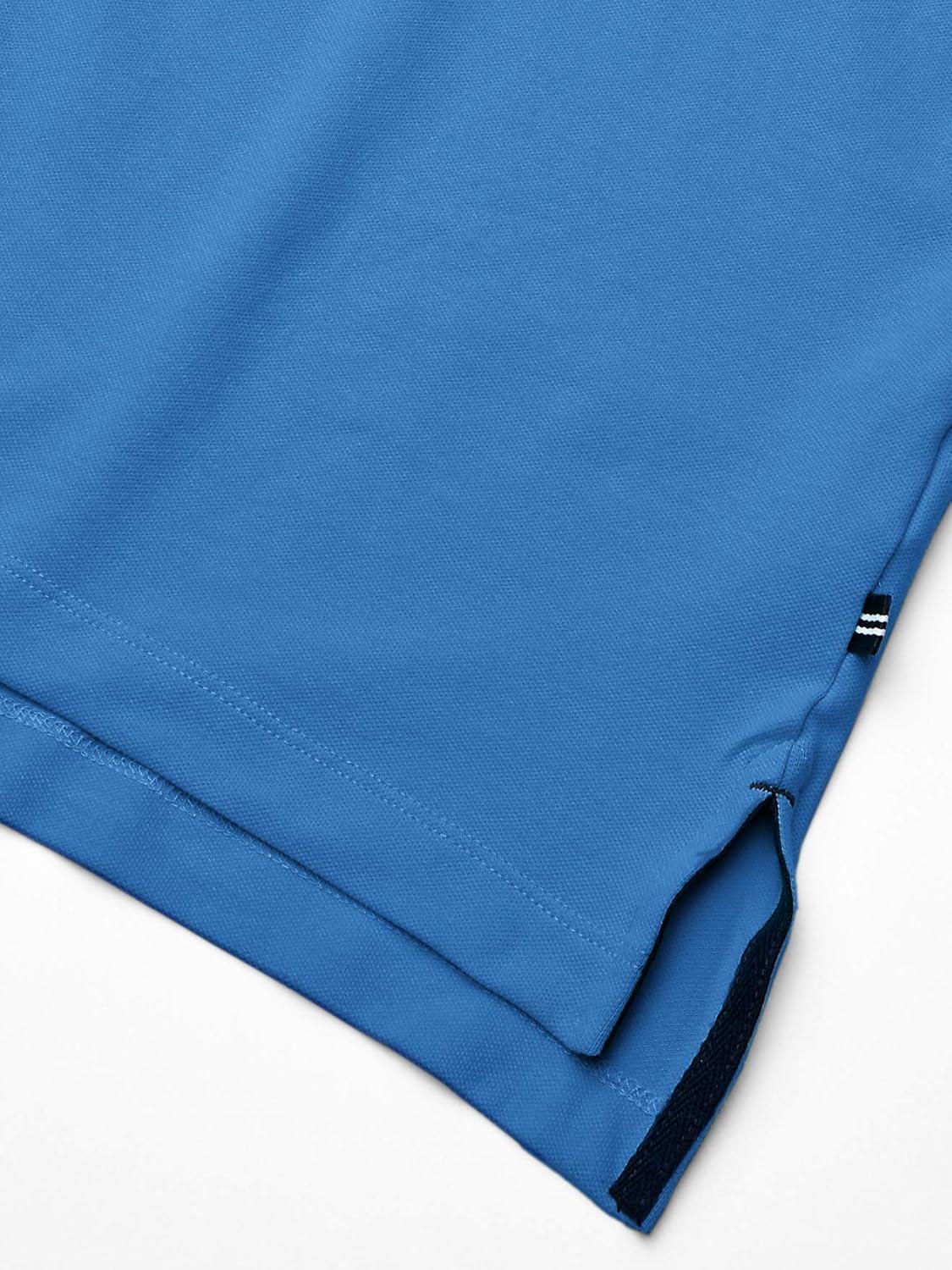 imageNautica mens Short Sleeve Stretch Solid Deck Polo ShirtDelft