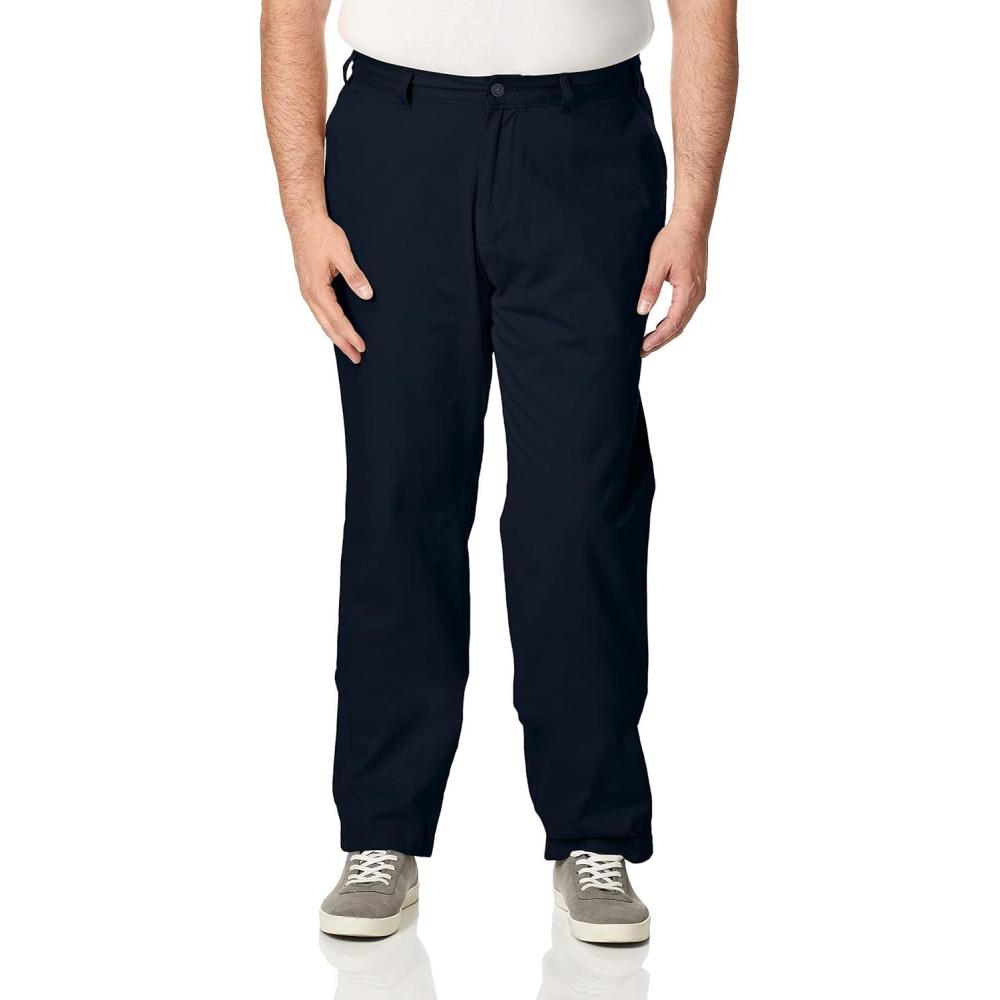 imageNautica Mens Big and Tall Twill FlatFront PantTrue Navy D83050