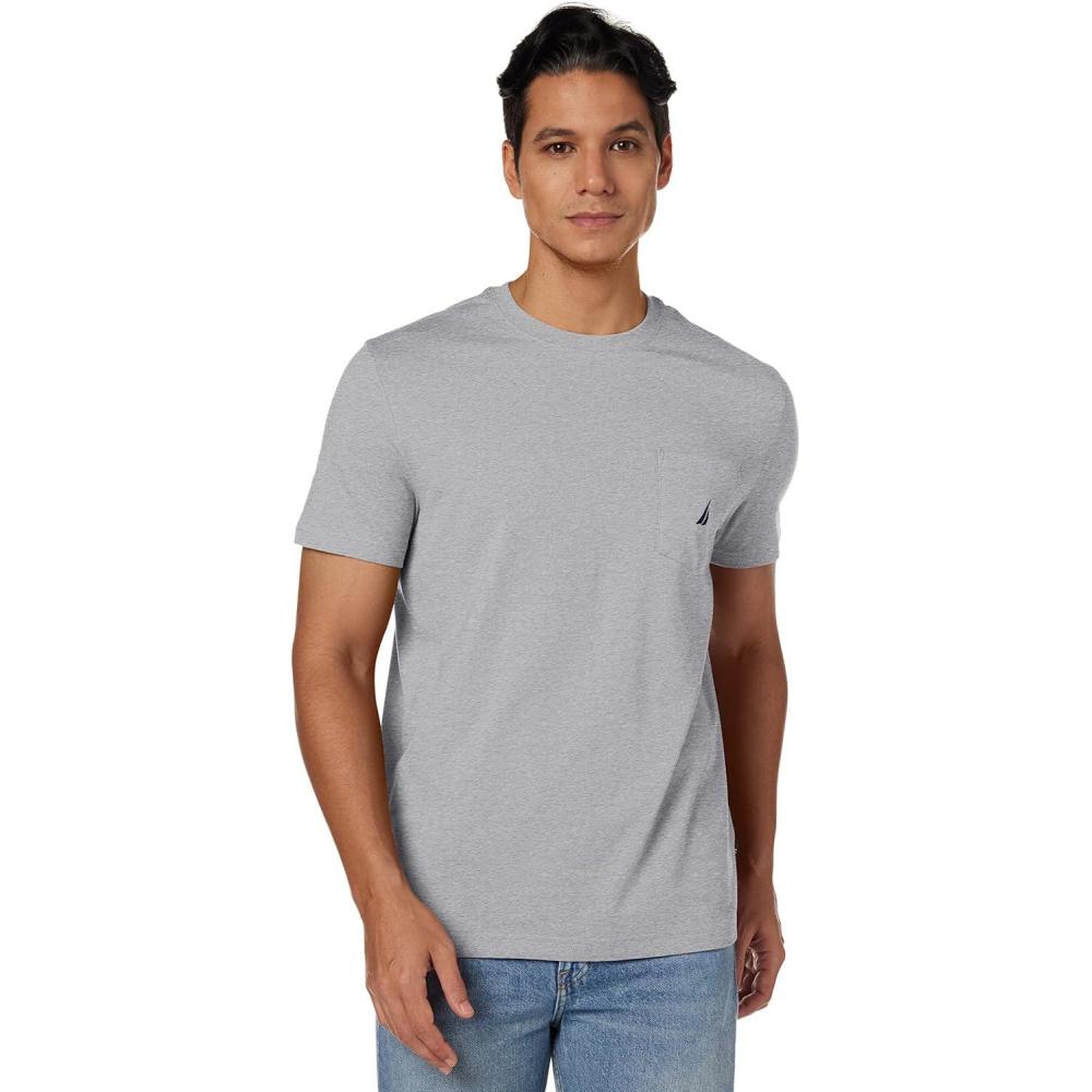 imageNautica Mens Classic Fit Pocket TShirtGrey Heather
