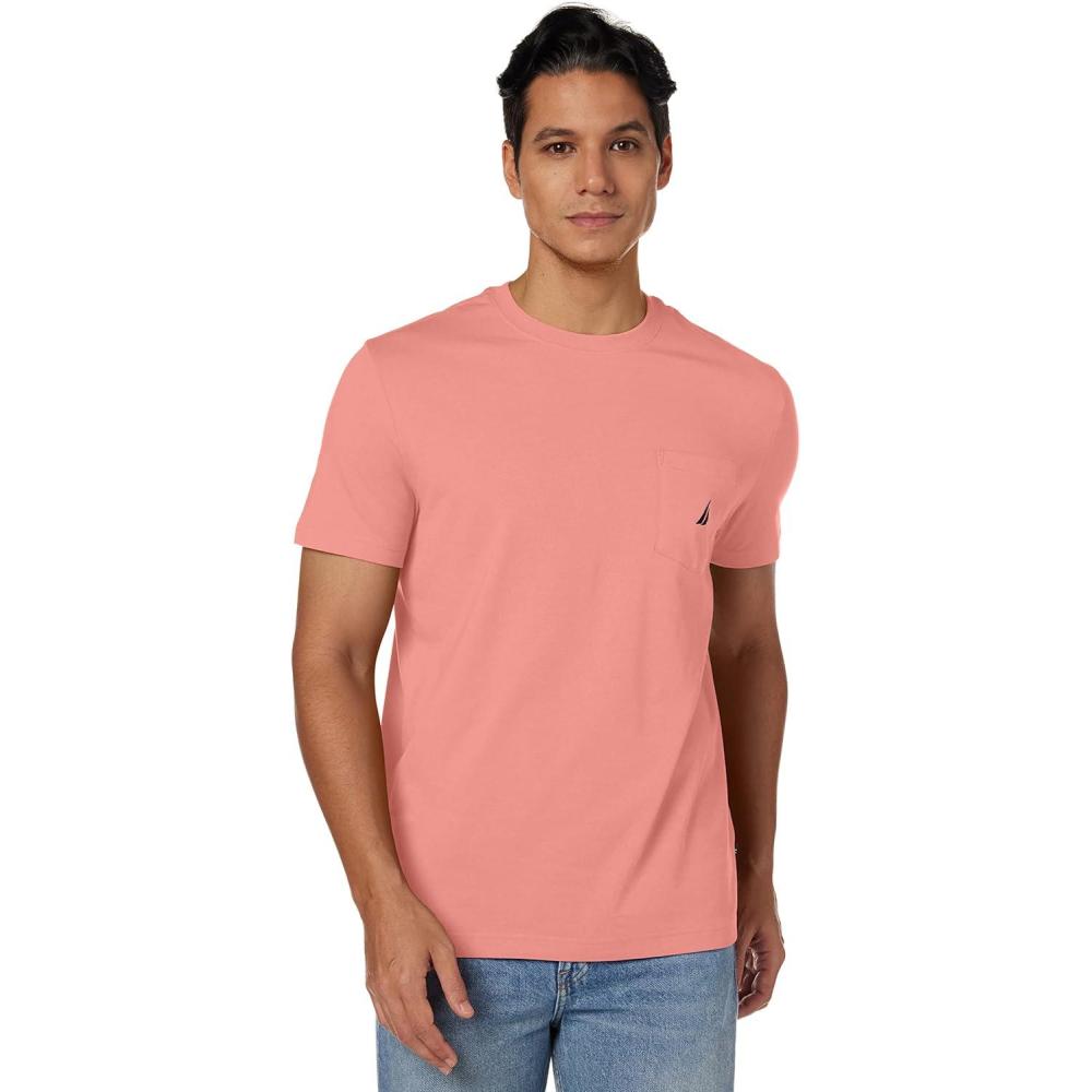 imageNautica Mens Classic Fit Pocket TShirtPale Coral