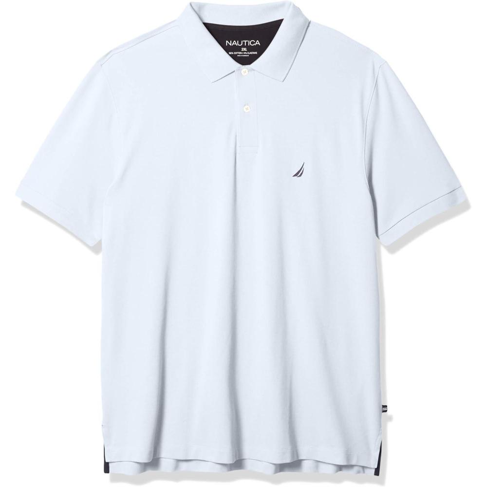 imageNautica Mens Nautica Mens Big amp Tall Stretch Pique PoloNoon Blue