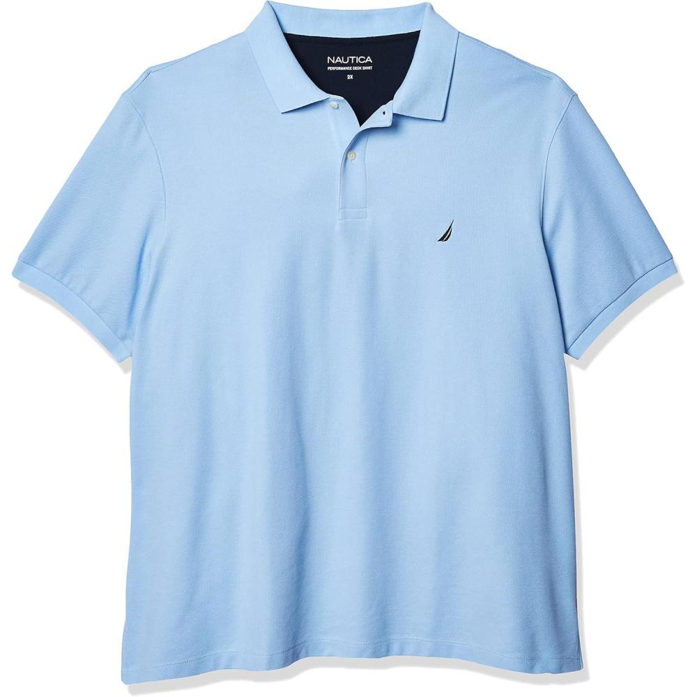 imageNautica Short Sleeve Solid Deck Polo Shirt ShirtNoon Blue