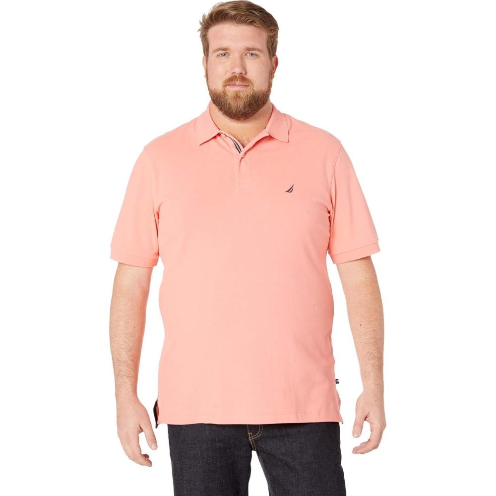 imageNautica mens Short Sleeve Stretch Solid Deck Polo ShirtPale Coral