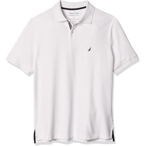 Nautica Men’s Big and Tall Classic Fit Short Sleeve Solid Performance Deck Polo Shirt(Bright White)
