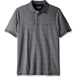 Nautica Men’s Big and Tall Classic Fit Short Sleeve Solid Performance Deck Polo Shirt(Charcoal Heather)