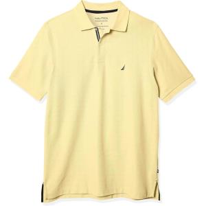 Nautica Men’s Big and Tall Classic Fit Short Sleeve Solid Performance Deck Polo Shirt(Corn)