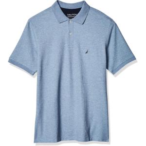 Nautica Men’s Big and Tall Classic Fit Short Sleeve Solid Performance Deck Polo Shirt(Deep Anchor Heather)